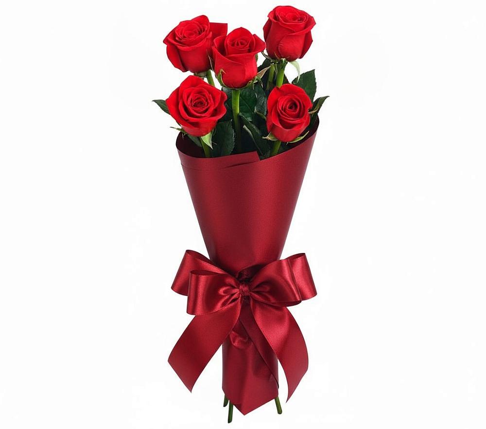 Букет 5 Красных роз Эдлесс Лав в Сингапай