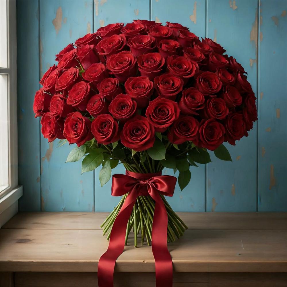 Букет Красные розы Блэк Меджик в Сингапай