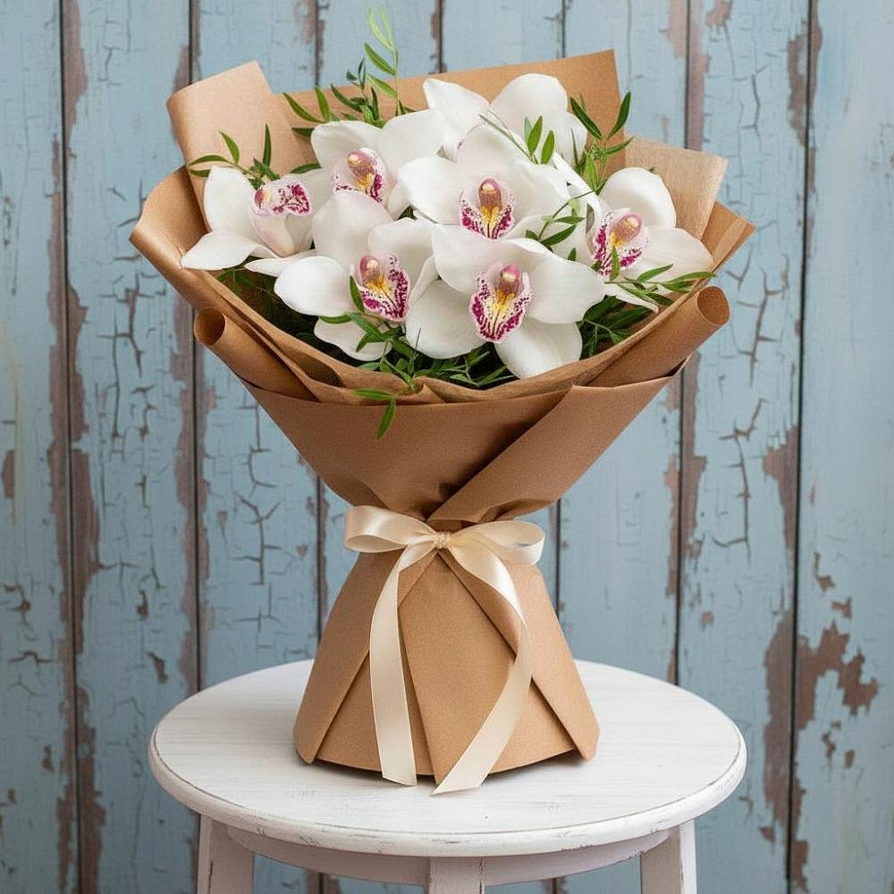 Букет цветов из: Орхидеи и Розы в Сингапай