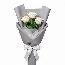 Букет 3 белые розы #REPLACE_PRED# Сингапай