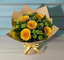 Букет цветов из:  Герберы и Хризантемы в Сингапай