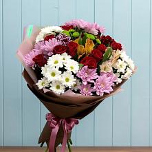 Букет цветов из:  Розы, Хризантемы и Альстромерии в Сингапай