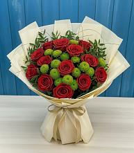 Букет цветов из:  Розы и Хризантемы в Сингапай