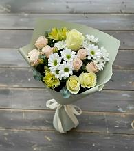 Букет цветов из:  Альстромерии, Розы и Хризантемы в Сингапай