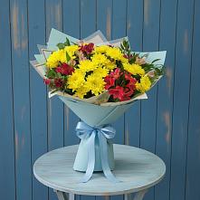 Букет цветов из:  Альстромерии и Хризантемы #REPLACE_PRED# Сингапай